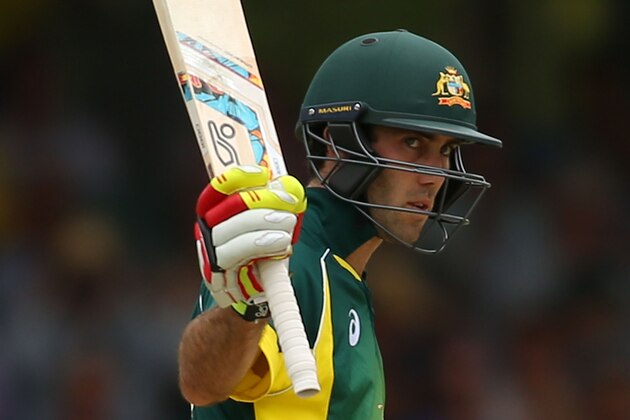 PERTH, AUSTRALIA - FEBRUARY 01:  Glenn Maxwell of Australia celebrates his half century during the final match of the Carlton Mid One Day International series between Australia and England at WACA on February 1, 2015 in Perth, Australia.  (Photo by Paul Kane/Getty Images)