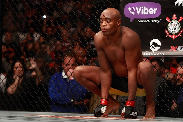 LAS VEGAS, NV - JANUARY 31:  Anderson Silva waits for the start of a middleweight fight against Nick Diaz during UFC 183 at the MGM Grand Garden Arena on January 31, 2015 in Las Vegas, Nevada. Silva won by unanimous decision.  (Photo by Steve Marcus/Getty Images)