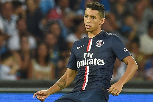 NAPLES, ITALY - AUGUST 11:  Marquinhos of Paris Saint Germain  in action during the pre-season friendly match between SSC Napoli and Paris Saint-Germain FC at Stadio San Paolo on August 11, 2014 in Naples, Italy.  (Photo by Giuseppe Bellini/Getty Images)