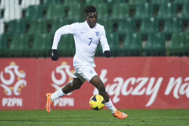GDANSK, POLAND - NOVEMBER 17: England's Sheyi Ojo controls the ball during the international friendly match Under-18 between Poland and England at the MOSiR Stadium on November 17, 2014 in Gdansk, Poland. (Photo by Adam Nurkiewicz/Getty Images)