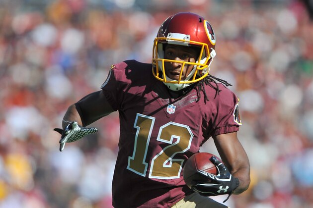 LANDOVER, MD - OCTOBER 19:  Andre Roberts #12 of the Washington Redskins runs during first quarter of their game against the Tennessee Titans at FedEx Field on October 19, 2014 in Landover, Maryland.  (Photo by Larry French/Getty Images)
