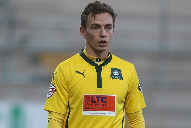 NORTHAMPTON, ENGLAND - DECEMBER 13:  Andy Kellett of Plymouth Argyle in action during the Sky Bet League Two match between Northampton Town and Plymouth Argyle at Sixfields Stadium on December 13, 2014 in Northampton, England.  (Photo by Pete Norton/Getty Images)