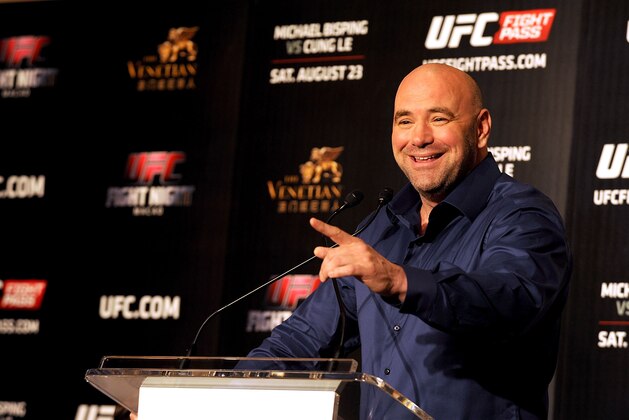 HONG KONG - JUNE 24:  Dana White, President UFC during the Macao UFC Fight Night Press Conference at the Four Season Hotel on June 24, 2014 in Hong Kong, Hong Kong.  (Photo by Jayne Russell/Getty Images)