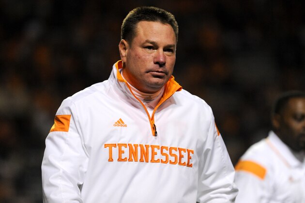 Nov 22, 2014; Knoxville, TN, USA;  Tennessee Volunteers head coach Butch Jones before the game against the Missouri Tigers at Neyland Stadium. Mandatory Credit: Randy Sartin-USA TODAY Sports