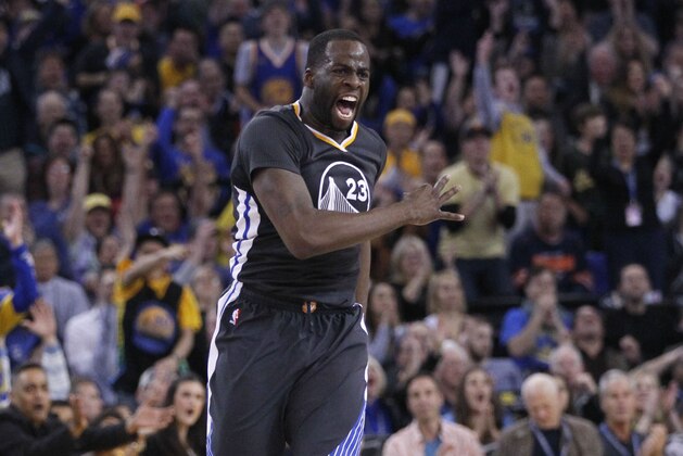 Jan 31, 2015; Oakland, CA, USA; Golden State Warriors forward Draymond Green (23) reacts after making a three point basket against the Phoenix Suns in the second quarter at Oracle Arena. Mandatory Credit: Cary Edmondson-USA TODAY Sports