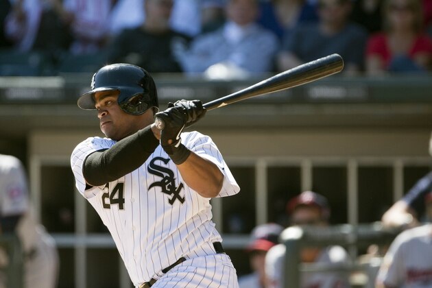 CHICAGO, IL - SEPTEMBER 14: Dayan Viciedo #24 of the Chicago White Sox bats against the Minnesota Twins in the fifth inning of play on September 14,  2014 at U.S. Cellular Field in Chicago, Illinois.  (Photo by Tasos Katopodis/Getty Images)