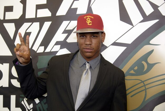 Feb 4, 2015; Long Beach, CA, USA; (editors note: caption correction) (editors note: caption correction) Long Beach Poly High Jackrabbits cornerback Iman Marshall poses after announcing  his decision to attend the University of Southern California at press conference at Long Beach Poly. Mandatory Credit: Kirby Lee-USA TODAY Sports