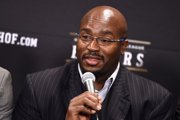Pro football hall of fame class of 2015 Will Shields speaks in the Hall of Fame press room at the 4th annual NFL Honors at the Phoenix Convention Center Symphony Hall on Saturday, Jan. 1, 2015. (Photo by Jordan Strauss/Invision for NFL/AP Images)