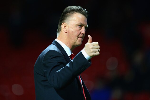 MANCHESTER, ENGLAND - FEBRUARY 03:  Manager Louis van Gaal of Manchester United gives the thumbs up during the FA Cup Fourth round replay match between Manchester United and Cambridge United at Old Trafford on February 3, 2015 in Manchester, England.  (Photo by Clive Mason/Getty Images)