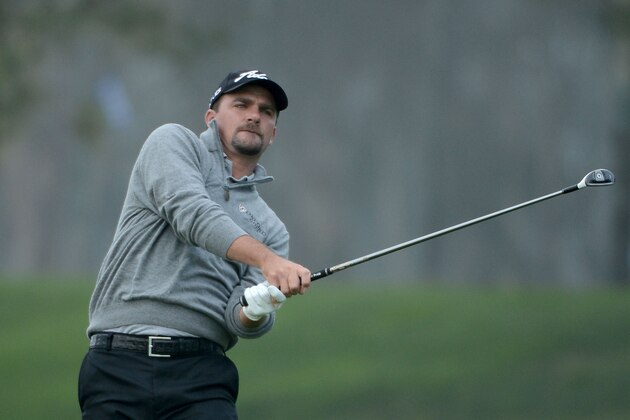 LA JOLLA, CA-  FEBRUARY 5:  Nicholas Thompson hits off the 18th fairway during the First Round of the Farmers Insurance Open at Torrey Pines Golf Course on February 5, 2015 in La Jolla, California. (Photo by Donald Miralle/Getty Images)