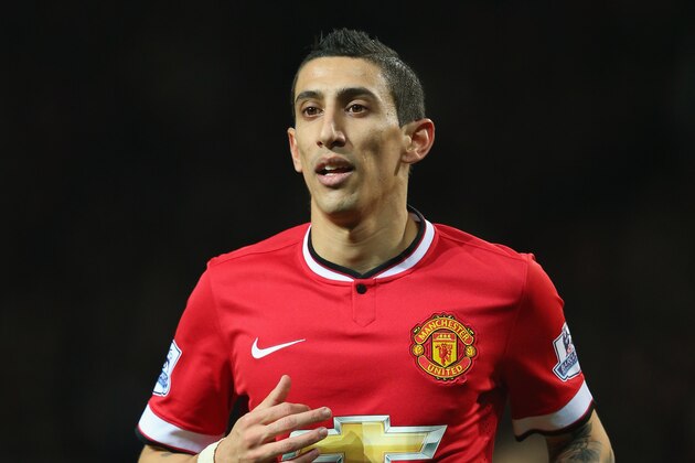 MANCHESTER, ENGLAND - JANUARY 11:  Angel Di Maria of Manchester United during the Barclays Premier League match between Manchester United and Southampton at Old Trafford on January 11, 2015 in Manchester, England.  (Photo by Alex Livesey/Getty Images)