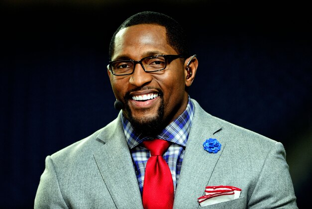 Dec 16, 2013; Detroit, MI, USA;  ESPN reporter Ray Lewis on the Monday night countdown set before the NFL game between the Baltimore Ravens and Detroit Lions at Ford Field. Mandatory Credit: Andrew Weber-USA TODAY Sports