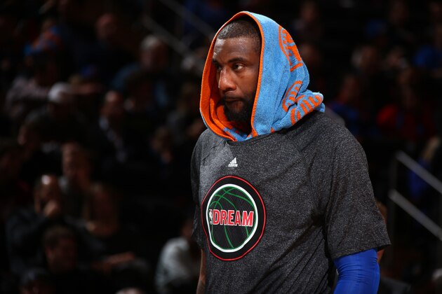NEW YORK, NY - JANUARY 19:  Amar'e Stoudemire #1 of the New York Knicks during the game against the New Orleans Pelicans on January 19, 2015 at Madison Square Garden in New York City, New York. NOTE TO USER: User expressly acknowledges and agrees that, by downloading and or using this photograph, User is consenting to the terms and conditions of the Getty Images License Agreement. Mandatory Copyright Notice: Copyright 2014 NBAE (Photo by Nathaniel S. Butler/NBAE via Getty Images)
