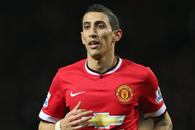 MANCHESTER, ENGLAND - JANUARY 11:  Angel Di Maria of Manchester United during the Barclays Premier League match between Manchester United and Southampton at Old Trafford on January 11, 2015 in Manchester, England.  (Photo by Alex Livesey/Getty Images)