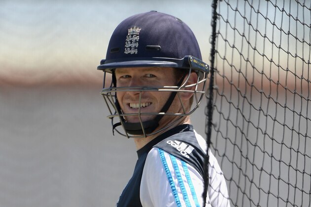 PERTH, AUSTRALIA - JANUARY 28:  England captain Eoin Morgan smiles during a nets session at the WACA on January 28, 2015 in Perth, Australia.  (Photo by Gareth Copley/Getty Images)