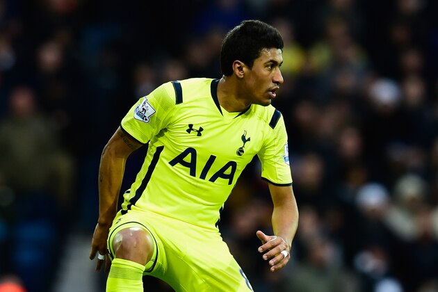WEST BROMWICH, ENGLAND - JANUARY 31: Paulinho of Spurs in action during the Barclays Premier League match between West Bromwich Albion and Tottenham Hotspur at The Hawthorns on January 31, 2015 in West Bromwich, England.  (Photo by Stu Forster/Getty Images)