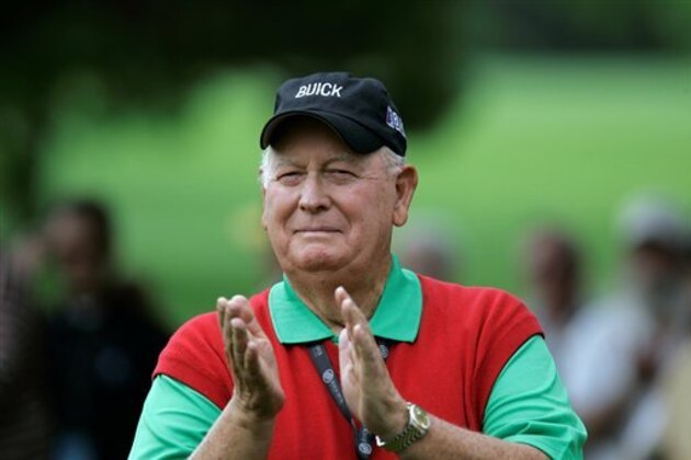 1958 Buick Open Champion Billy Casper is seen during the Pro-Am round of the Buick Open at Warwick Hills in Grand Blanc, Mich., Wednesday, June 25, 2008. (AP Photo/Carlos Osorio)