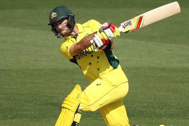 ADELAIDE, AUSTRALIA - FEBRUARY 08:  Glenn Maxwell of Australia bats during the ICC Cricket World Cup warm up match between Australia and India at Adelaide Oval on February 8, 2015 in Adelaide, Australia.  (Photo by Morne de Klerk/Getty Images)