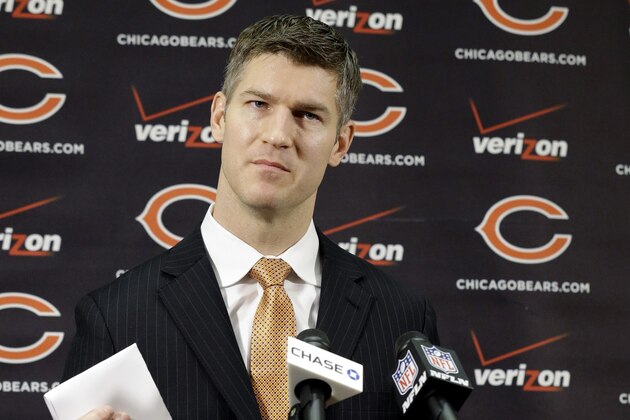 Chicago Bears new general manager Ryan Pace speaks at a news conference in Lake Forest, Ill., Friday, Jan. 9, 2015. The Chicago Bears announced the hiring of Ryan Pace on Thursday as general manager, marking the club's second move at the position in three years. (AP Photo/Nam Y. Huh)