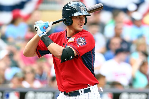 MINNEAPOLIS, MN - JULY 13:  Kris Bryant of the U.S. Team plays against the World Team in the SiriusXM All-Star Futures Game at Target Field on July 13, 2014 in Minneapolis, Minnesota.  (Photo by Elsa/Getty Images)