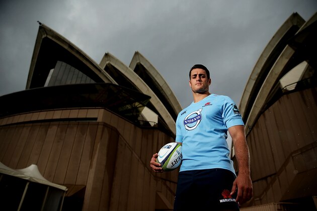 SYDNEY, AUSTRALIA - JANUARY 28:  Waratahs captain Dave Dennis poses during the Super Rugby 2015 season launch at Sydney Opera House on January 28, 2015 in Sydney, Australia.  (Photo by Mark Metcalfe/Getty Images)