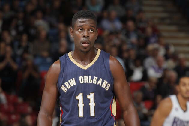 SACRAMENTO, CA - NOVEMBER 18: Jrue Holiday #11 of the New Orleans Pelicans stands on the court during the game against the Sacramento Kings on November 18, 2014 at Sleep Train Arena in Sacramento, California. NOTE TO USER: User expressly acknowledges and agrees that, by downloading and or using this photograph, User is consenting to the terms and conditions of the Getty Images Agreement. Mandatory Copyright Notice: Copyright 2014 NBAE (Photo by Rocky Widner/NBAE via Getty Images)