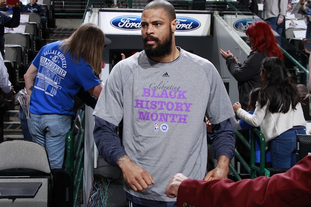 DALLAS, TX - FEBRUARY 7:  Tyson Chandler #6 of the Dallas Mavericks before the game against the Portland Trail Blazers on February 7, 2015 at the American Airlines Center in Dallas, Texas. NOTE TO USER: User expressly acknowledges and agrees that, by downloading and or using this photograph, User is consenting to the terms and conditions of the Getty Images License Agreement. Mandatory Copyright Notice: Copyright 2015 NBAE (Photo by Danny Bollinger/NBAE via Getty Images)
