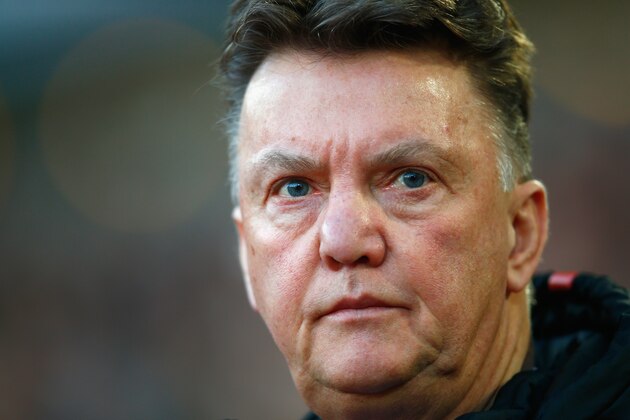 LONDON, ENGLAND - FEBRUARY 08: Manager Louis van Gaal of Manchester United looks on during the Barclays Premier League match between West Ham United and Manchester United at Boleyn Ground on February 8, 2015 in London, England.  (Photo by Clive Rose/Getty Images)