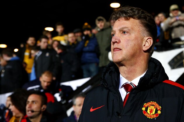 CAMBRIDGE, ENGLAND - JANUARY 23:  Louis van Gaal, manager of Manchester United looks on before the FA Cup Fourth Round match between Cambridge United and Manchester United at The R Costings Abbey Stadium on January 23, 2015 in Cambridge, England.  (Photo by Julian Finney/Getty Images)