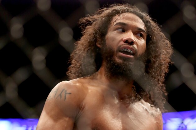 Benson Henderson is seen in the ring  after his lightweight fight against Donald Cerrone at UFC Fight Night Boston, Sunday, January 18, 2015 in Boston.  Cerrone won via unanimous decision. (AP Photo/Gregory Payan)