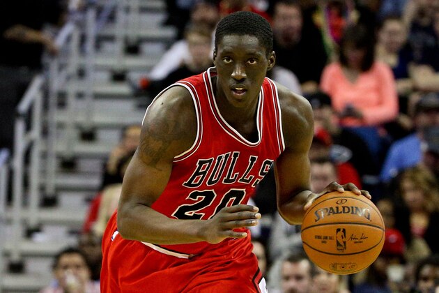 Feb 7, 2015; New Orleans, LA, USA; Chicago Bulls forward Tony Snell (20) against the New Orleans Pelicans during the second half of a game at the Smoothie King Center. The Bulls defeated the Pelicans 107-72. Mandatory Credit: Derick E. Hingle-USA TODAY Sports