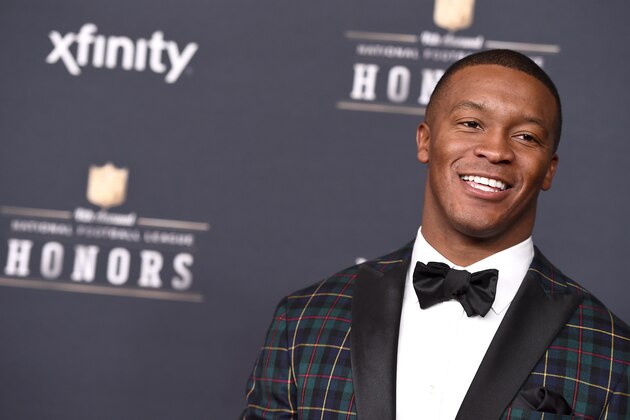 Demaryius Thomas, of the Denver Broncos, arrives at the 4th annual NFL Honors at the Phoenix Convention Center Symphony Hall on Saturday, Jan. 1, 2015. (Photo by Jordan Strauss/Invision for NFL/AP Images)