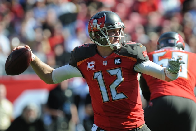 TAMPA, FL - DECEMBER 28: Quarterback Josh McCown #12 of the Tampa Bay Buccaneers throws a pass against the New Orleans Saints in the first quarter at Raymond James Stadium on December 28, 2014 in Tampa, Florida. (Photo by Cliff McBride/Getty Images)