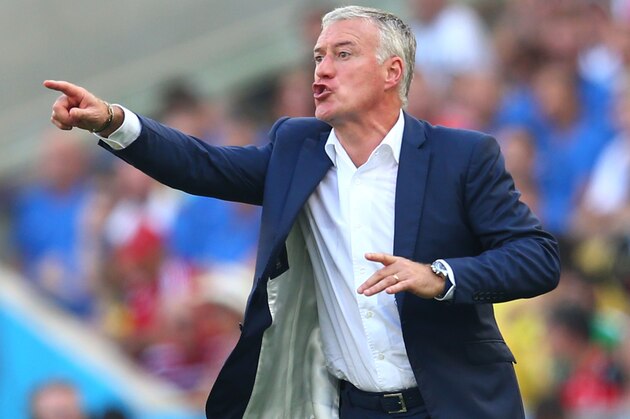 RIO DE JANEIRO, BRAZIL - JULY 04:  head coach Didier Deschamps of France reacts during the 2014 FIFA World Cup Brazil Quarter Final match between France and Germany at Maracana on July 4, 2014 in Rio de Janeiro, Brazil.  (Photo by Julian Finney/Getty Images)