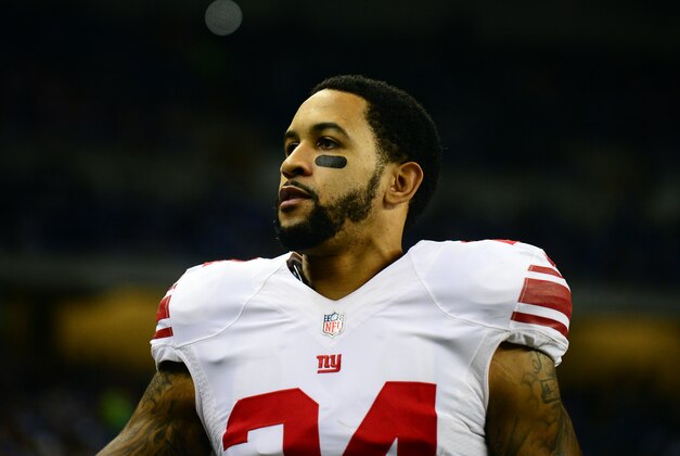 Dec 22, 2013; Detroit, MI, USA; New York Giants cornerback Terrell Thomas (24) against the Detroit Lions at Ford Field. Mandatory Credit: Andrew Weber-USA TODAY Sports