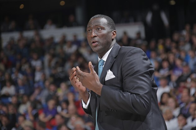 SACRAMENTO, CA - JANUARY 21: Head coach Tyrone Corbin of the Sacramento Kings coaches against the Brooklyn Nets on January 21, 2015 at Sleep Train Arena in Sacramento, California. NOTE TO USER: User expressly acknowledges and agrees that, by downloading and or using this photograph, User is consenting to the terms and conditions of the Getty Images Agreement. Mandatory Copyright Notice: Copyright 2015 NBAE (Photo by Rocky Widner/NBAE via Getty Images)