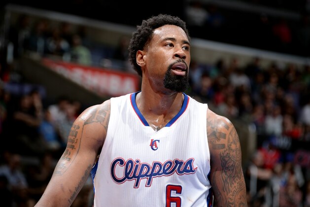 LOS ANGELES, CA -  FEBRUARY 11: DeAndre Jordan #6 of the Los Angeles Clippers stands on the court during a game against the Houston Rockets on February 11, 2015 at STAPLES Center in Los Angeles, California. NOTE TO USER: User expressly acknowledges and agrees that, by downloading and or using this Photograph, user is consenting to the terms and conditions of the Getty Images License Agreement. Mandatory Copyright Notice: Copyright 2015 NBAE (Photo by Andrew Bernstein/NBAE via Getty Images)
