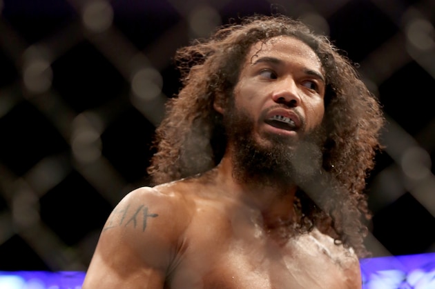 Benson Henderson is seen in the ring  after his lightweight fight against Donald Cerrone at UFC Fight Night Boston, Sunday, January 18, 2015 in Boston.  Cerrone won via unanimous decision. (AP Photo/Gregory Payan)