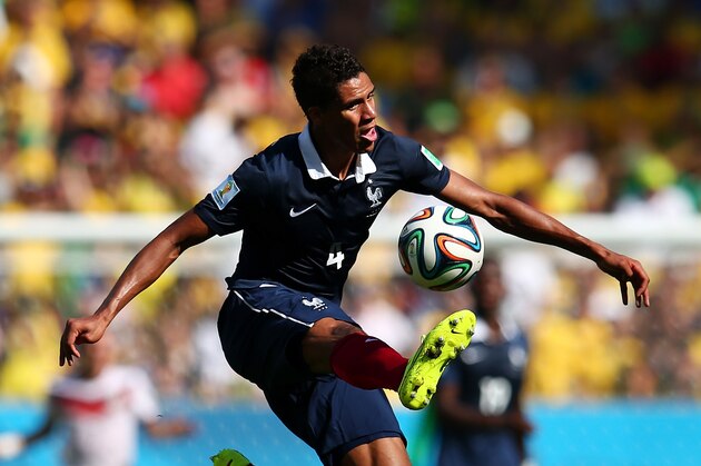 RIO DE JANEIRO, BRAZIL - JULY 04:  Raphael Varane of France controls the ball during the 2014 FIFA World Cup Brazil Quarter Final match between France and Germany at Maracana on July 4, 2014 in Rio de Janeiro, Brazil.  (Photo by Julian Finney/Getty Images)