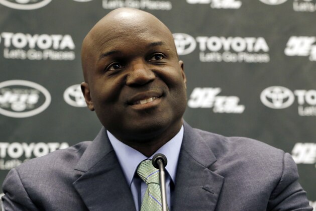 New York Jets new head coach Todd Bowles speaks during an NFL football new conference introducing the team's new management, Wednesday, Jan. 21, 2015, in Florham Park, N.J. (AP Photo/Julio Cortez)