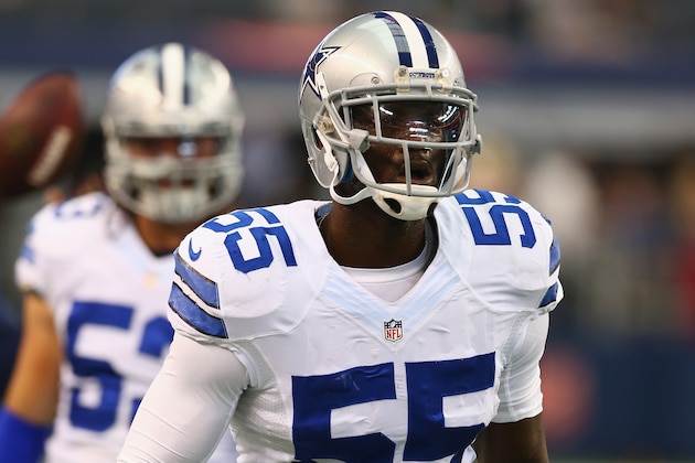ARLINGTON, TX - OCTOBER 19:   Rolando McClain #55 of the Dallas Cowboys at AT&T Stadium on October 19, 2014 in Arlington, Texas.  (Photo by Ronald Martinez/Getty Images)