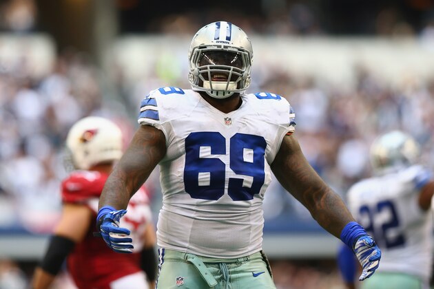 ARLINGTON, TX - NOVEMBER 02:  Henry Melton #69 of the Dallas Cowboys at AT&T Stadium on November 2, 2014 in Arlington, Texas.  (Photo by Ronald Martinez/Getty Images)