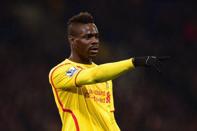 LONDON, ENGLAND - FEBRUARY 14:  Mario Balotelli of Liverpool points during the FA Cup fifth round match between Crystal Palace and Liverpool at Selhurst Park on February 14, 2015 in London, England.  (Photo by Jamie McDonald/Getty Images)