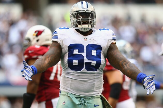 ARLINGTON, TX - NOVEMBER 02:  Henry Melton #69 of the Dallas Cowboys at AT&T Stadium on November 2, 2014 in Arlington, Texas.  (Photo by Ronald Martinez/Getty Images)