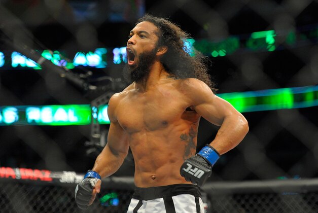 Jan 18, 2015; Boston, MA, USA; Benson Henderson after his match with Donald Cerrone (not pictured) at UFC Fight Night at TD Garden. Mandatory Credit: Bob DeChiara-USA TODAY Sports