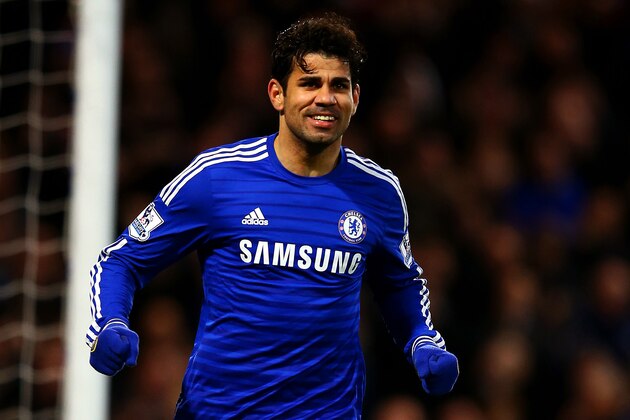 LONDON, ENGLAND - JANUARY 10:  Diego Costa of Chelsea celebrates after scoring his team's second goal during the Barclays Premier League match between Chelsea and Newcastle United at Stamford Bridge on January 10, 2015 in London, England.  (Photo by Richard Heathcote/Getty Images)