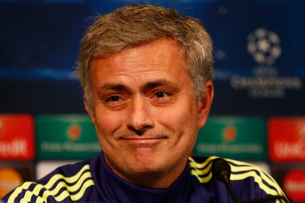 PARIS, FRANCE - FEBRUARY 16:  Manager Jose Mourinho of Chelsea attends a Chelsea press conference ahead of the UEFA Champions League round of 16 match against Paris Saint-Germain at Parc des Princes on February 16, 2015 in Paris, France.  (Photo by Clive Rose/Getty Images)