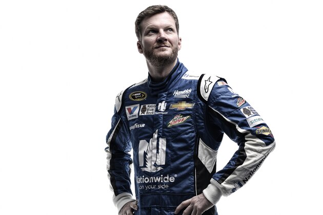DAYTONA BEACH, FL - FEBRUARY 12:  (EDITORS NOTE: This image was processed using digital filters.) NASCAR Sprint Cup Series driver Dale Earnhardt Jr. poses for a portrait during the 2015 NASCAR Media Day at Daytona International Speedway on February 12, 2015 in Daytona Beach, Florida.  (Photo by Jared C. Tilton/Getty Images)
