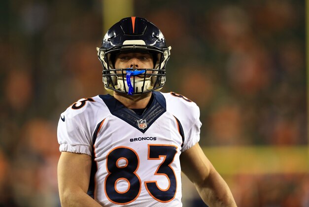 Dec 22, 2014; Cincinnati, OH, USA; Denver Broncos wide receiver Wes Welker (83) against the Cincinnati Bengals at Paul Brown Stadium. Mandatory Credit: Andrew Weber-USA TODAY Sports