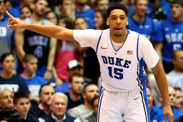 DURHAM, NC - JANUARY 19:  Jahlil Okafor #15 of the Duke Blue Devils against the Pittsburgh Panthers at Cameron Indoor Stadium on January 19, 2015 in Durham, North Carolina.  (Photo by Streeter Lecka/Getty Images)